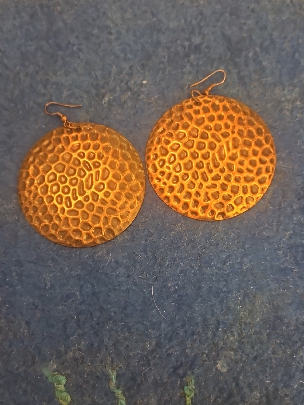 4 For $15 Hammered Round Gold Drop Earrings